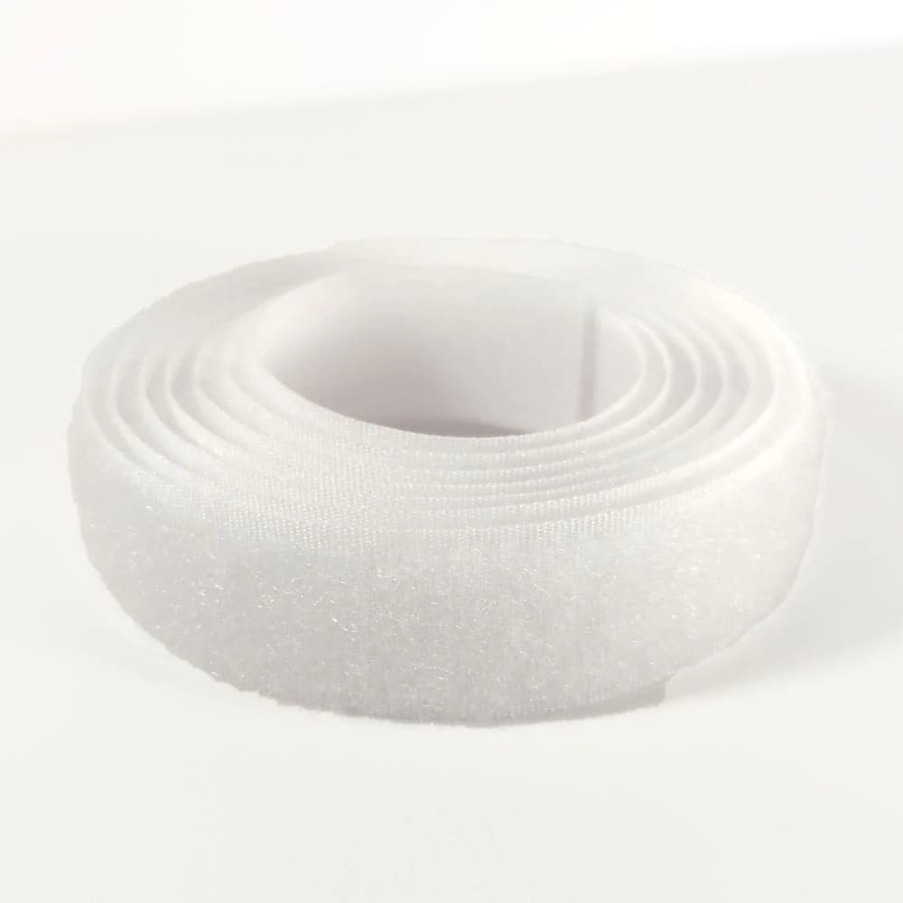 Klettverschluss - wahlweise Klett- oder Flauschband zum Aufnähen, verschiedene Breiten, Farbe: weiß