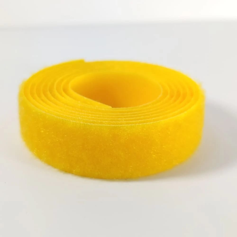 Klettverschluss - wahlweise Klett- oder Flauschband zum Aufnähen, verschiedene Breiten, Farbe: gelb