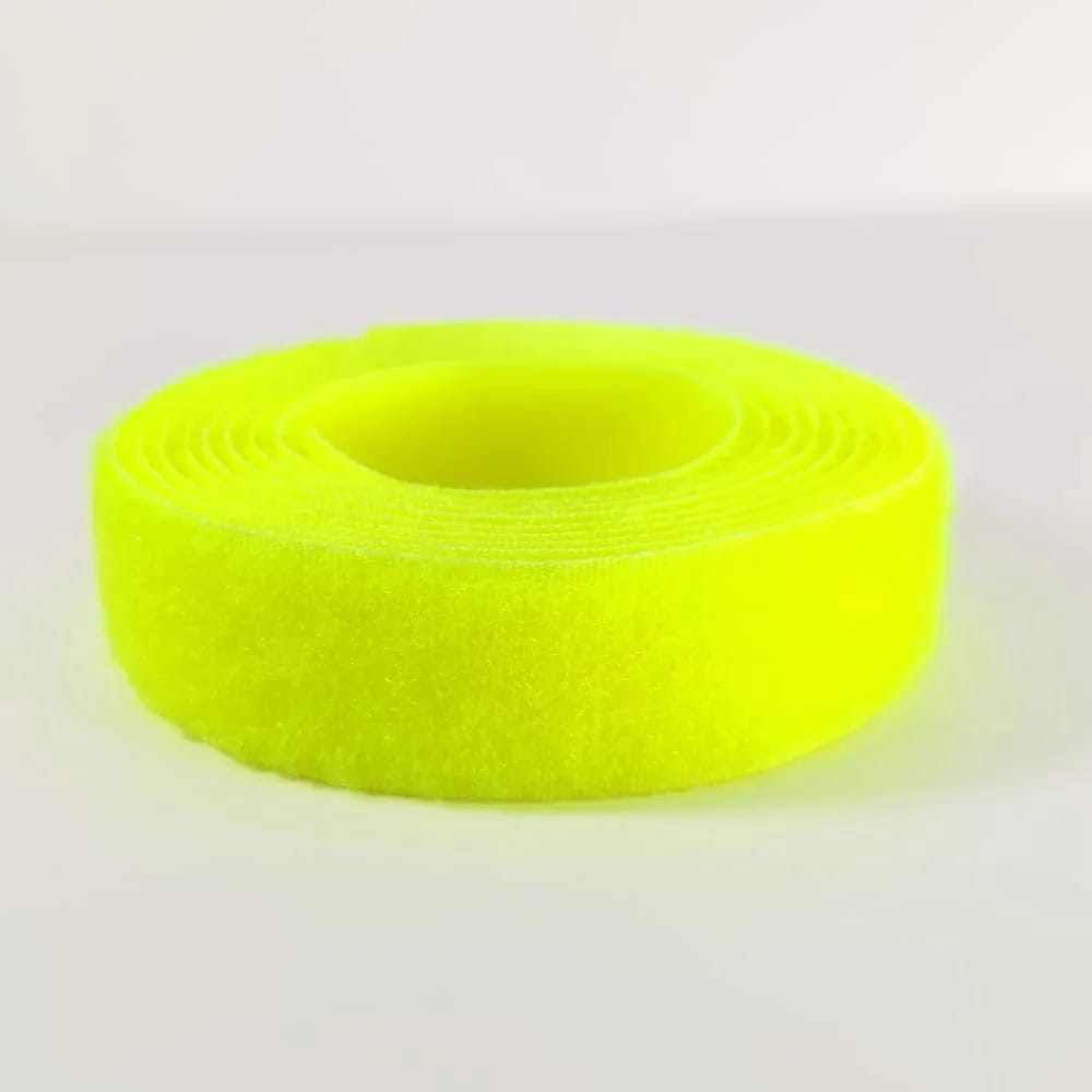 Klettverschluss - wahlweise Klett- oder Flauschband zum Aufnähen, verschiedene Breiten, Farbe: neongelb
