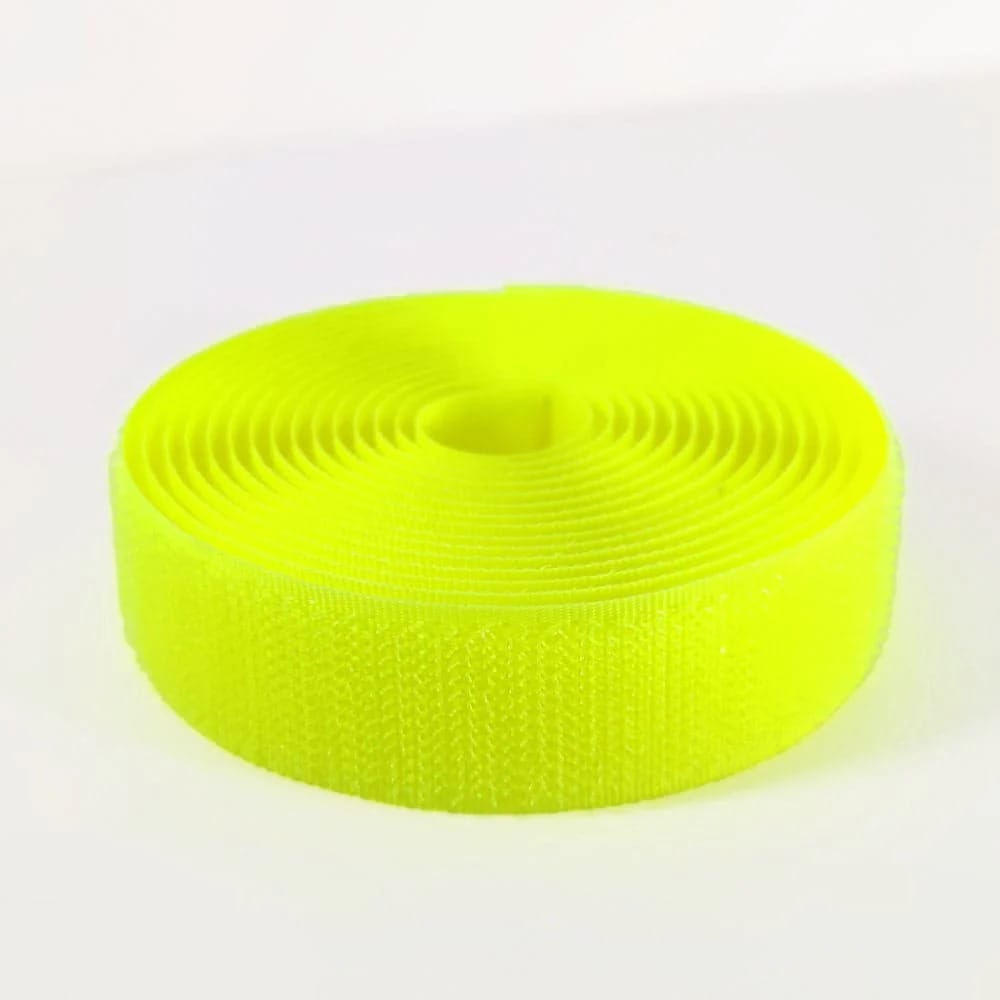 Klettverschluss - wahlweise Klett- oder Flauschband zum Aufnähen, verschiedene Breiten, Farbe: neongelb