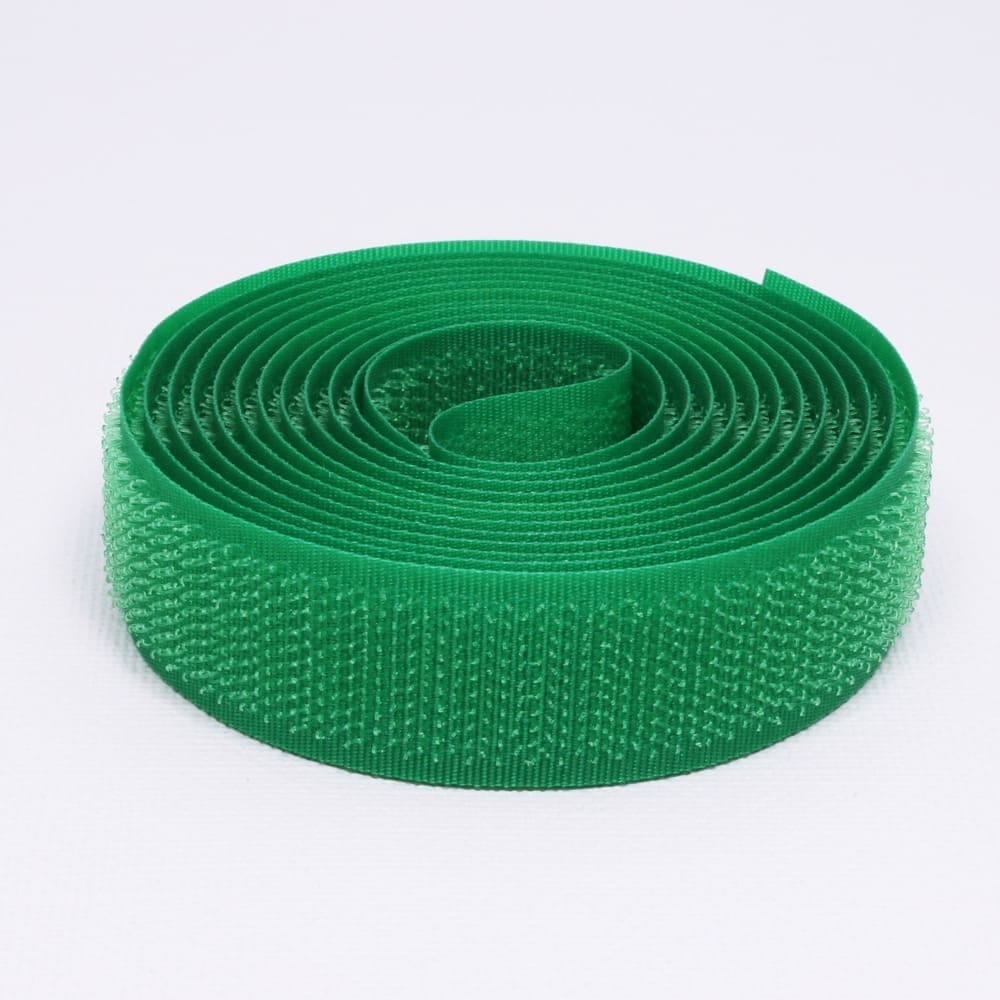 Klettverschluss - wahlweise Klett- oder Flauschband zum Aufnähen, verschiedene Breiten, Farbe: grün