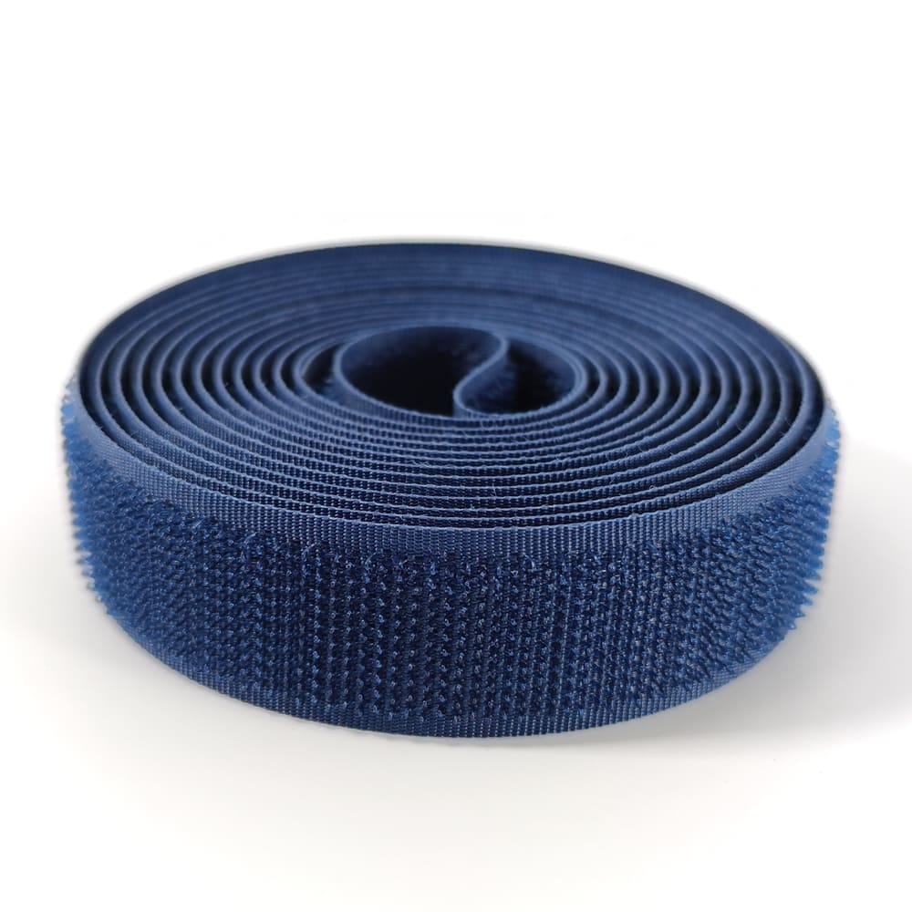 Klettverschluss - wahlweise Klett- oder Flauschband zum Aufnähen, verschiedene Breiten, Farbe: dunkelblau