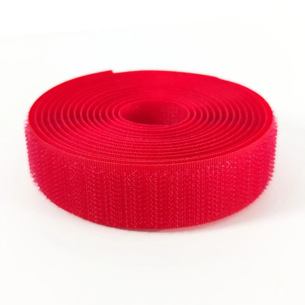 Klettverschluss - wahlweise Klett- oder Flauschband zum Aufnähen, verschiedene Breiten, Farbe: rot